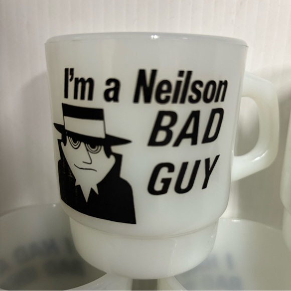 Set of 5 vintage Anchor Hocking Fire King advertising mugs - Picture 2 of 10